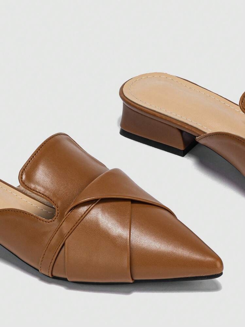 Backless slip on mule in brown - Picture 9 of 12
